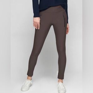 Athleta Headlands Hybrid Tight Women's Size 12 Grey Zip Pockets Travel